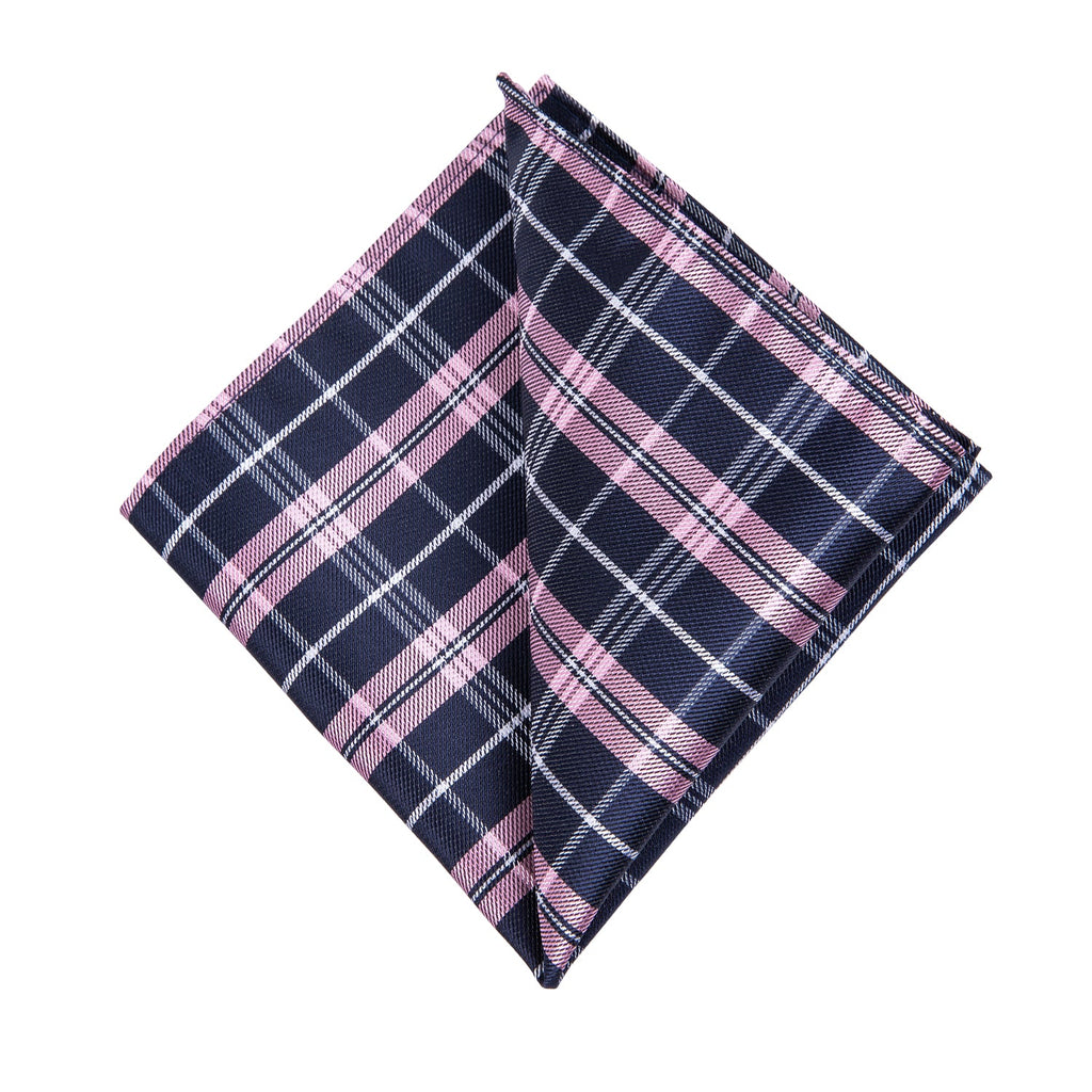 GentCrest Blue Plaid Tie Hanky Cufflinks Set - Image 4