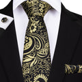 Golden Paisley Silk XL Silk Tie Set - GentCrest