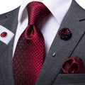 GentCrest Red Plaid Tie with Lapel Pin - Image 1