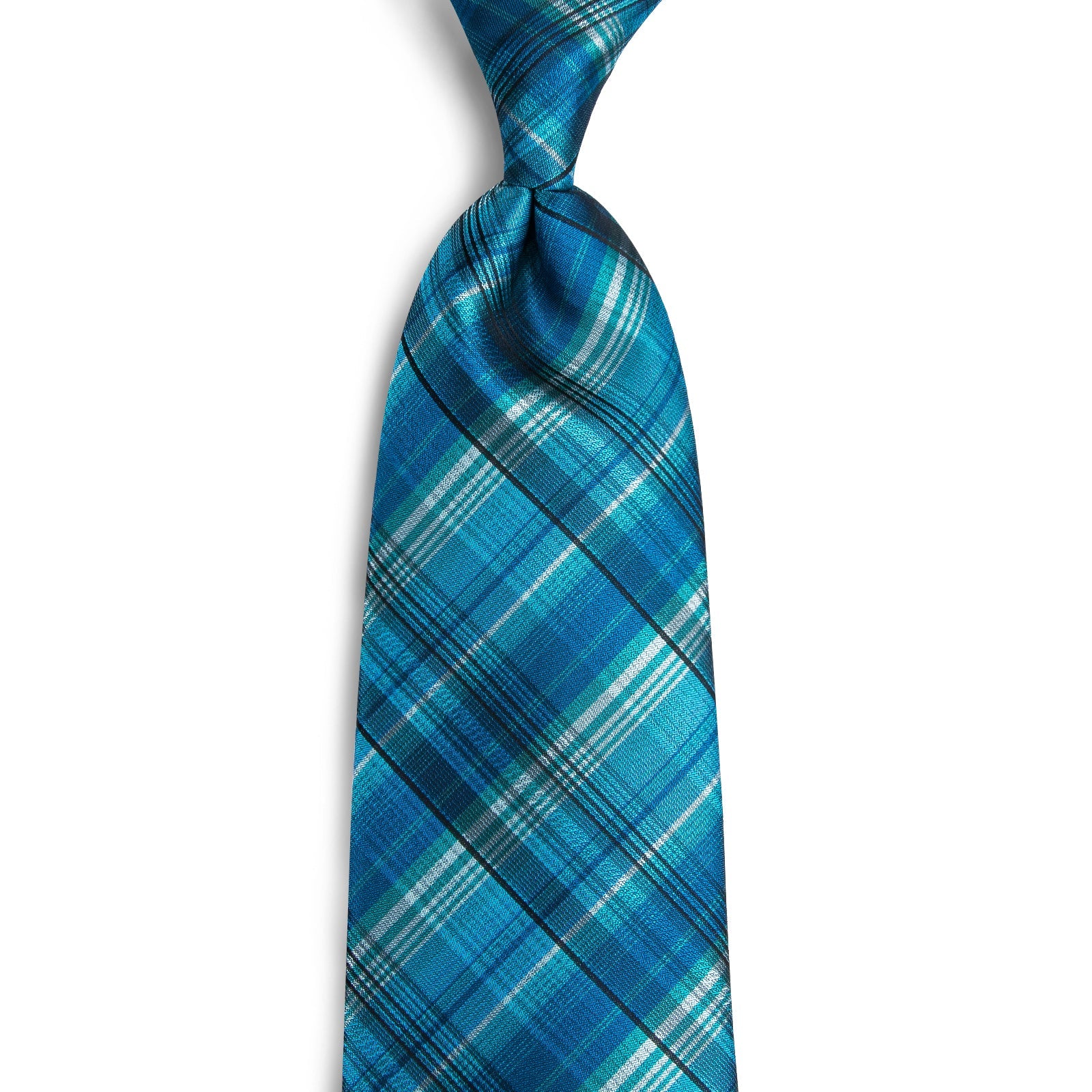 GentCrest Blue Plaid Tie Hanky Cufflinks Set - Image 5