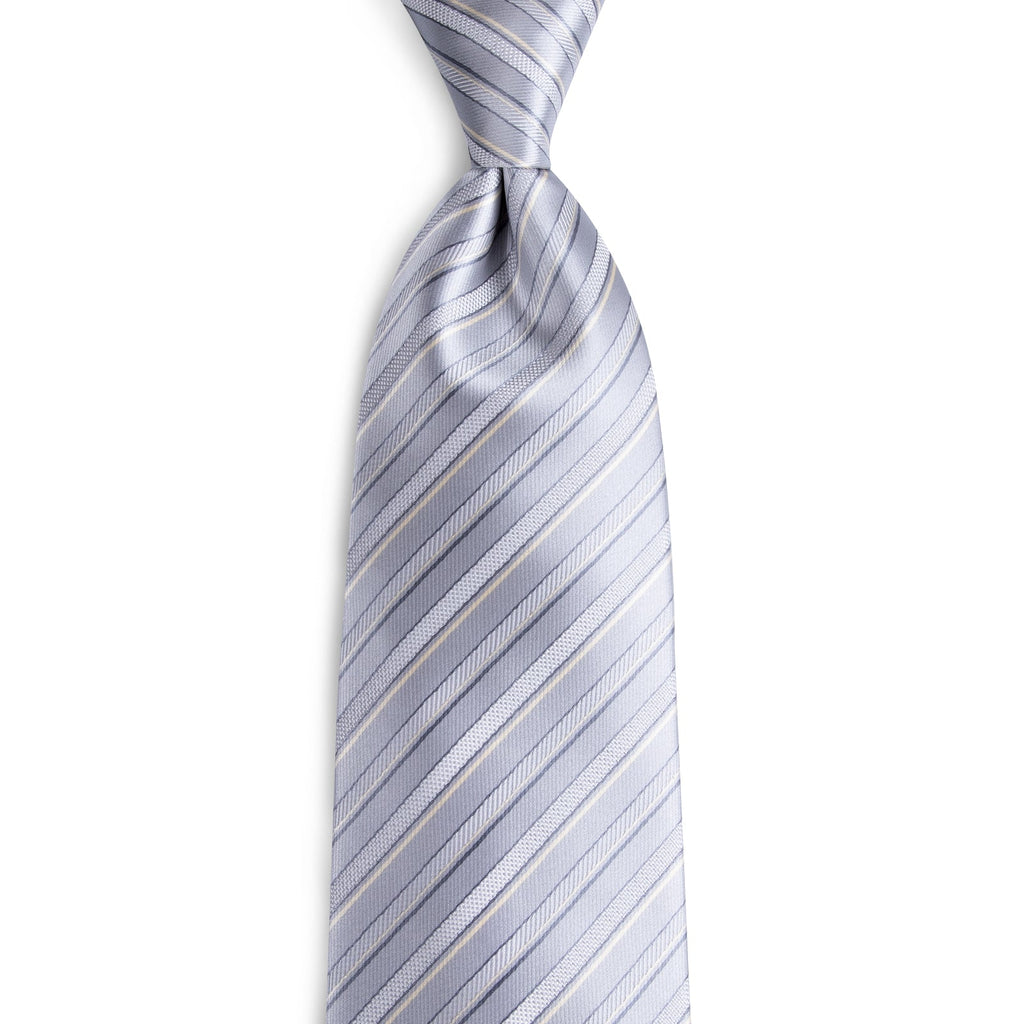GentCrest White Striped Tie Hanky Cufflinks Set - Image 4