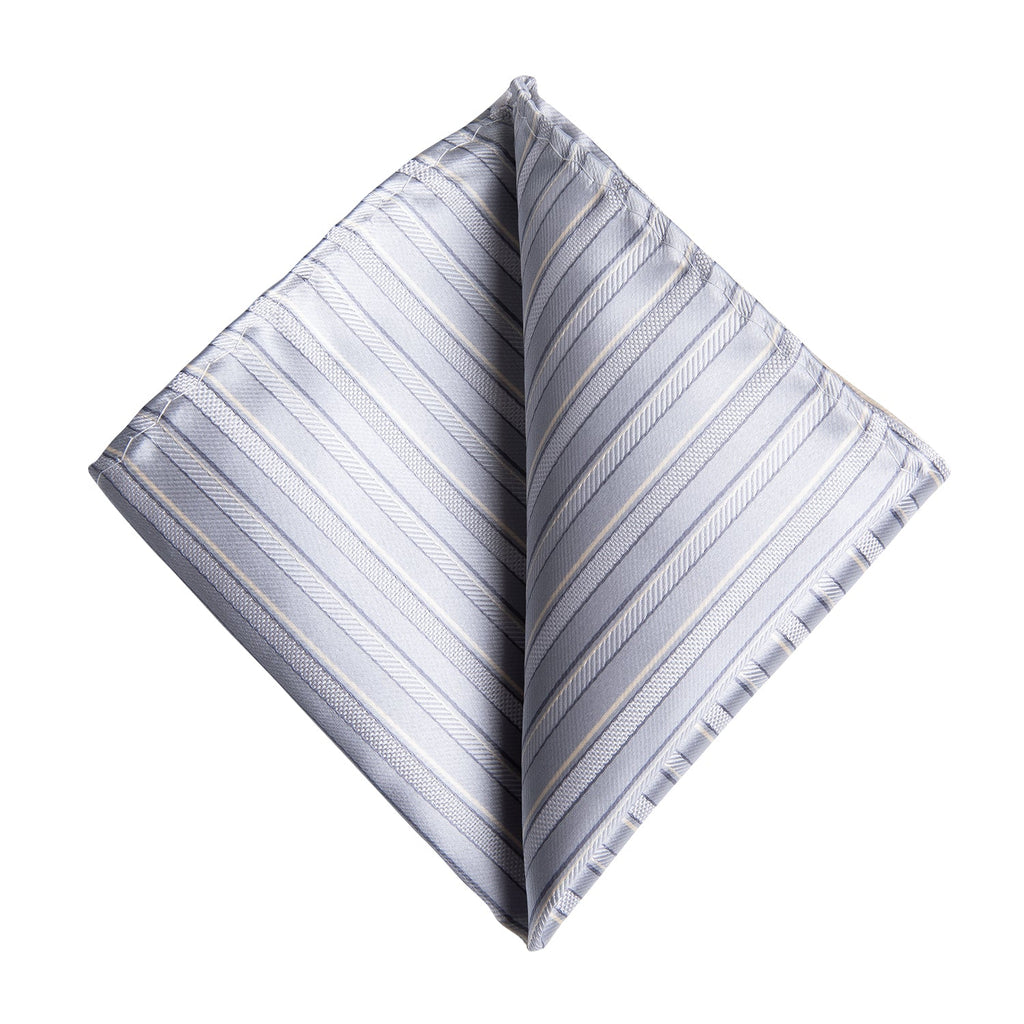 GentCrest White Striped Tie Hanky Cufflinks Set - Image 5