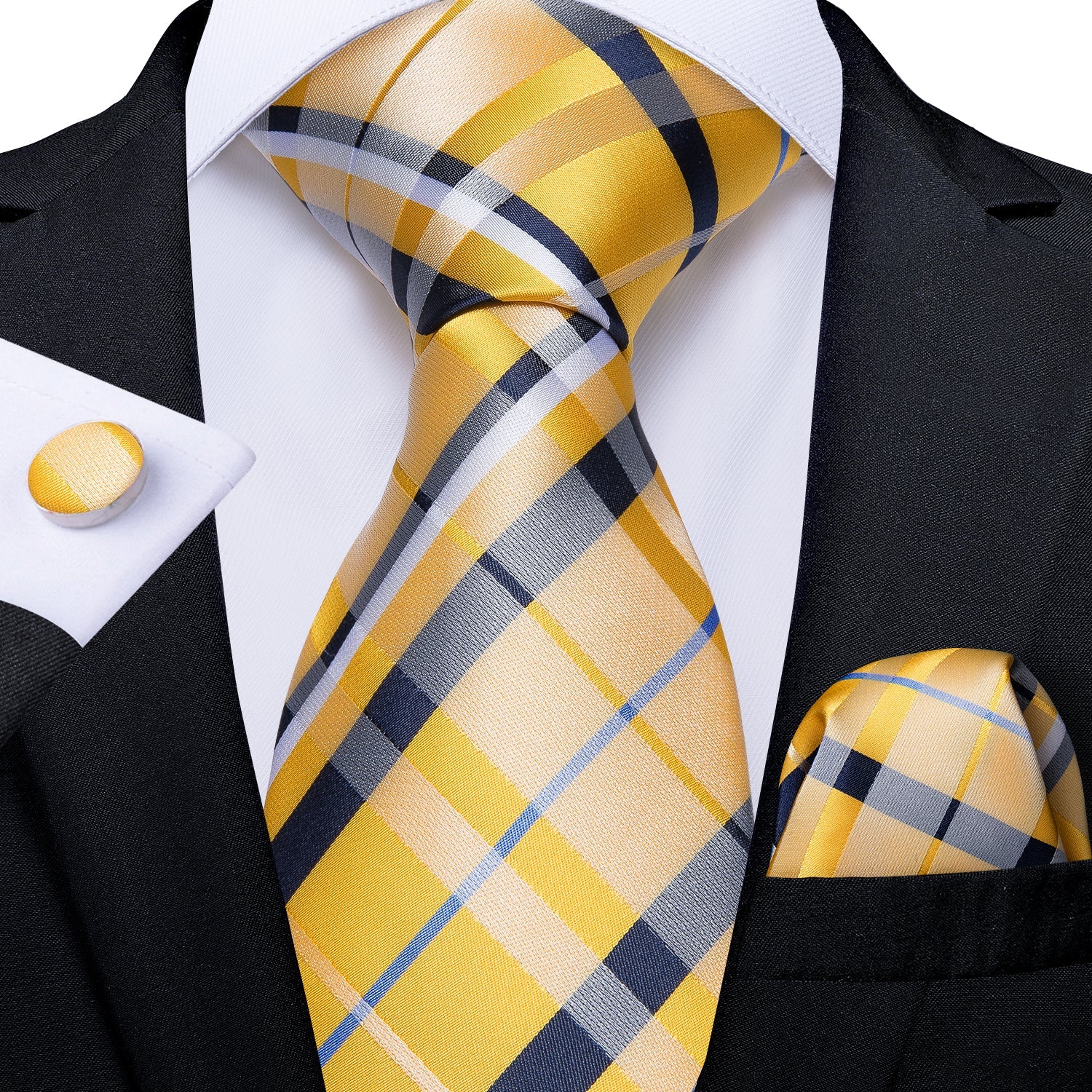 GentCrest Blue Striped Tie Hanky Cufflinks Set - Image 1