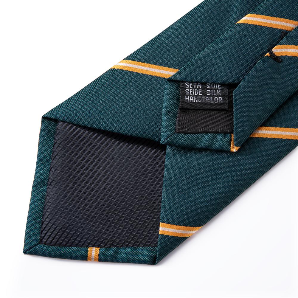 GentCrest Green Striped Tie Hanky Cufflinks Set - Image 5