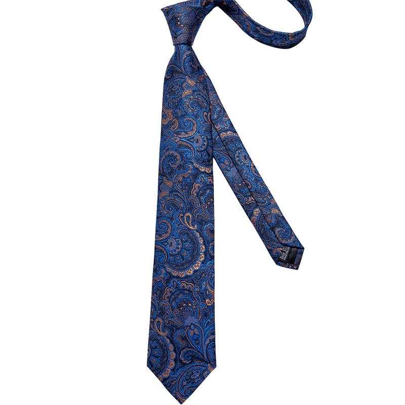 GentCrest Blue Paisley Tie with Rings - Image 3