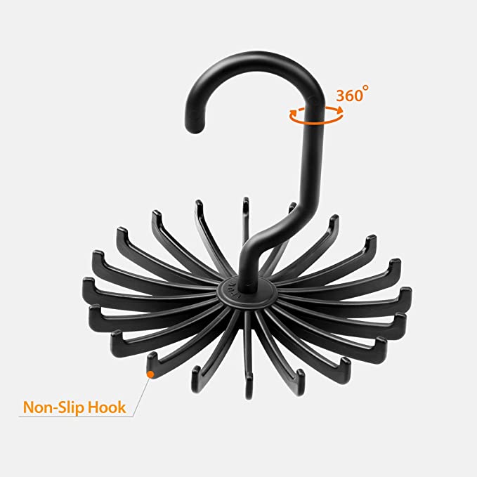 Hanging Tie Rack - Black - GentCrest - View 3
