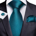 GentCrest Blue Solid Tie Hanky Cufflinks Set - Image 1