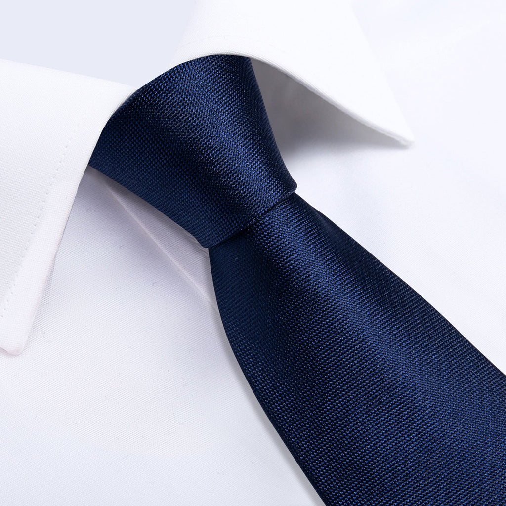 GentCrest Blue Solid Tie Hanky Cufflinks Set - Image 4