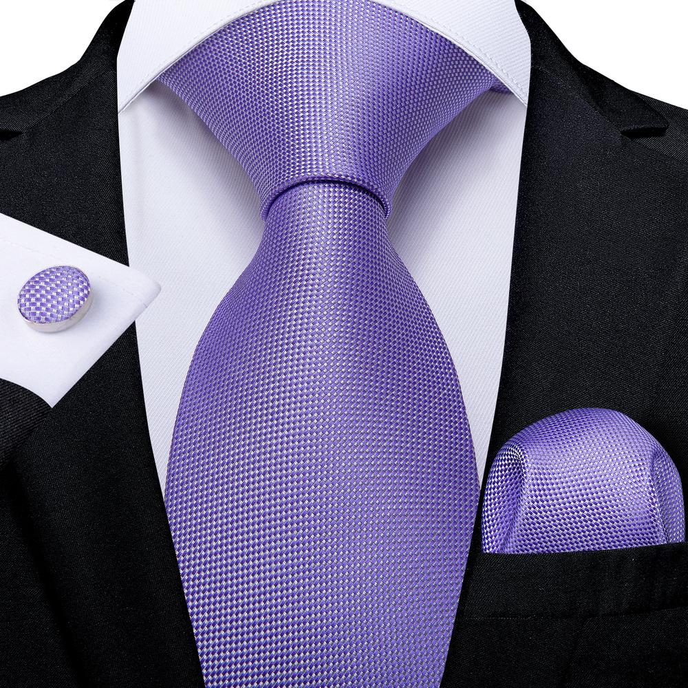 GentCrest Purple Solid Tie Hanky Cufflinks Set - Image 1