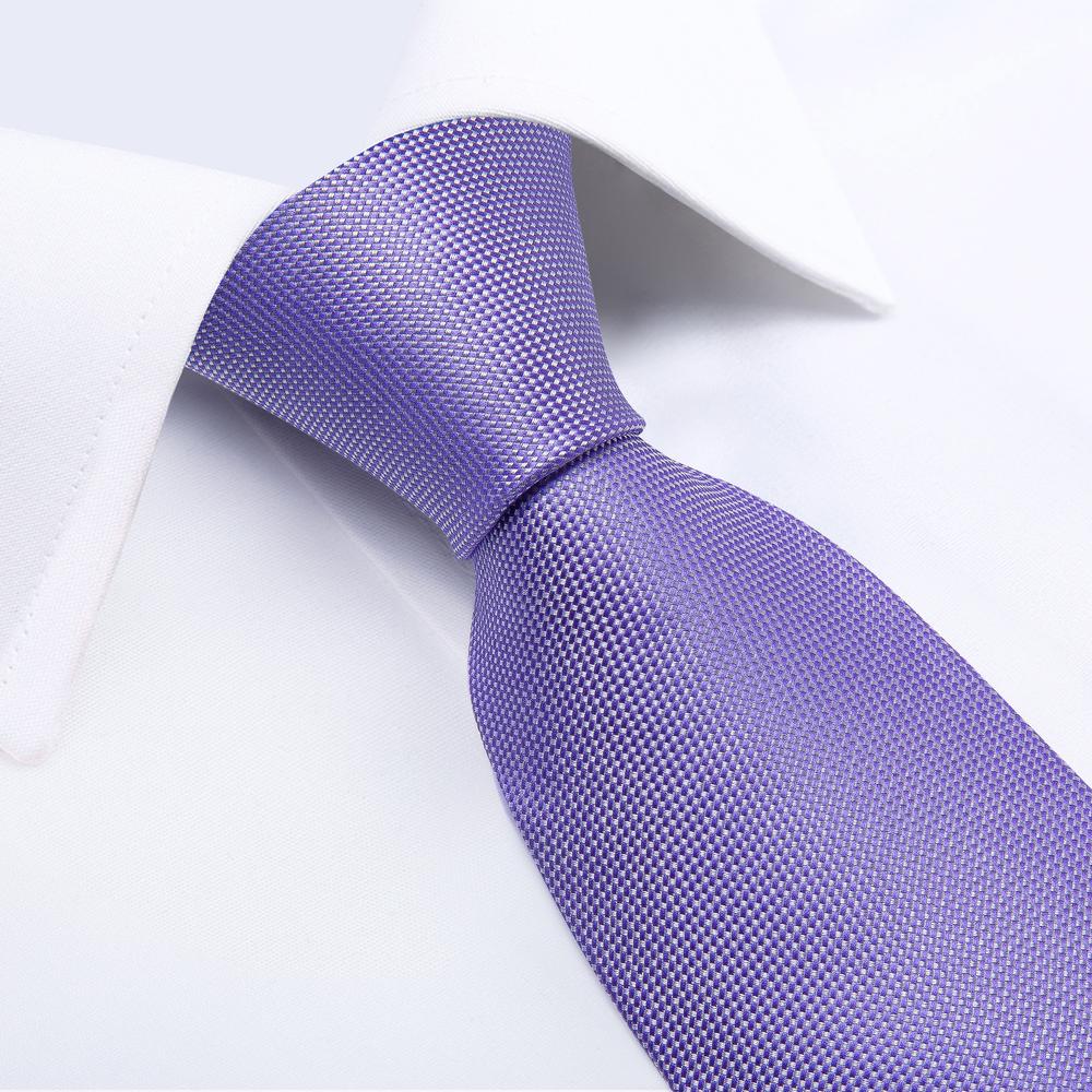 GentCrest Purple Solid Tie Hanky Cufflinks Set - Image 5