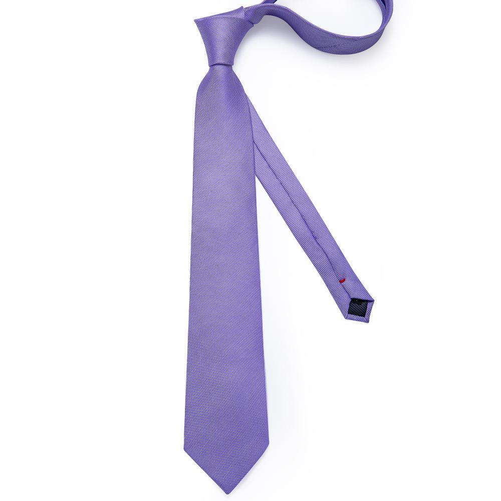 GentCrest Purple Solid Tie Hanky Cufflinks Set - Image 3