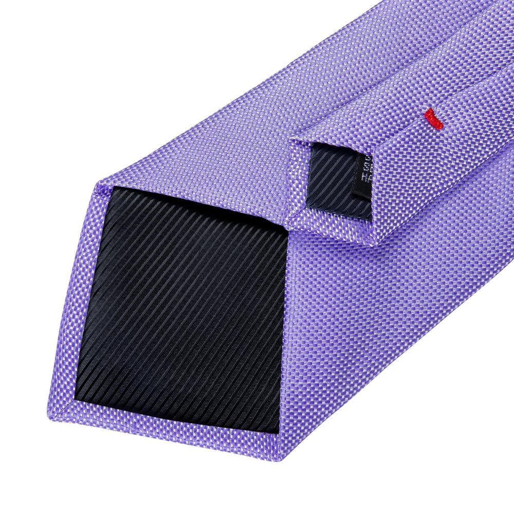 GentCrest Purple Solid Tie Hanky Cufflinks Set - Image 4