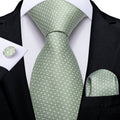 GentCrest Green Floral Tie Hanky Cufflinks Set - Image 1
