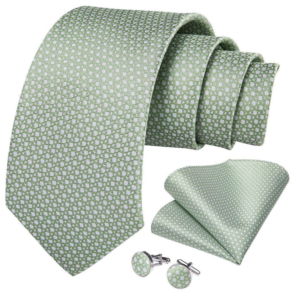 GentCrest Green Floral Tie Hanky Cufflinks Set - Image 2