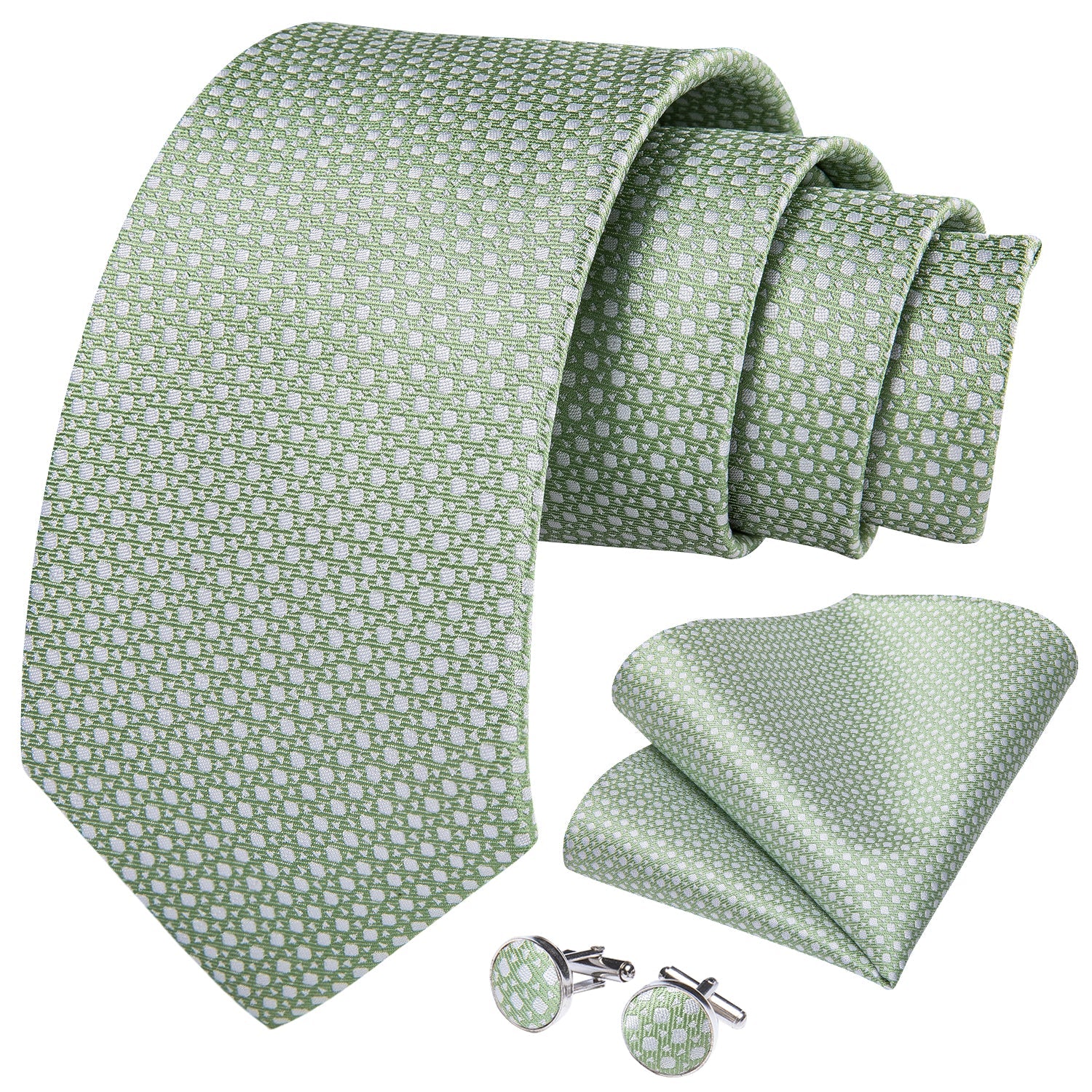 GentCrest Green Floral Tie Hanky Cufflinks Set - Image 2
