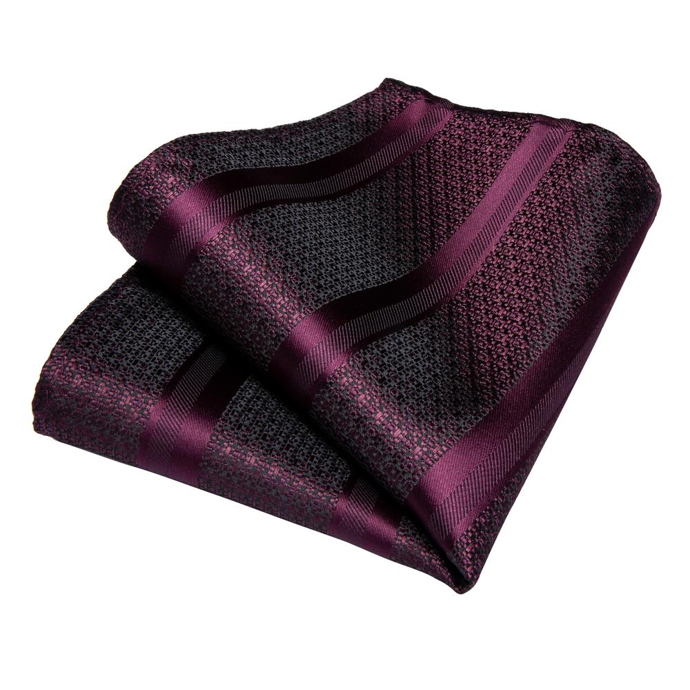 GentCrest Burgundy Striped Tie Hanky Cufflinks Set - Image 6