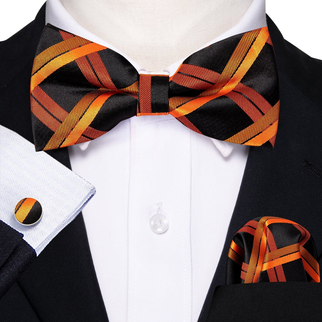GentCrest Black Plaid Bowtie Set - Image 2