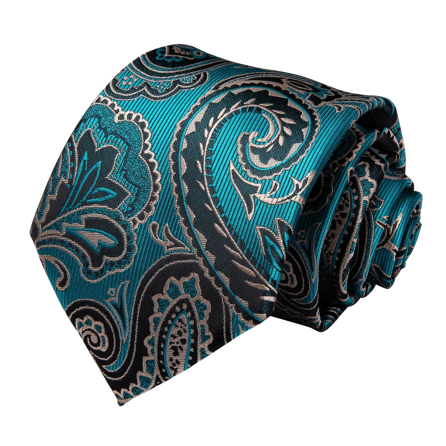 GentCrest Black Paisley Tie Hanky Cufflinks Set - Image 3