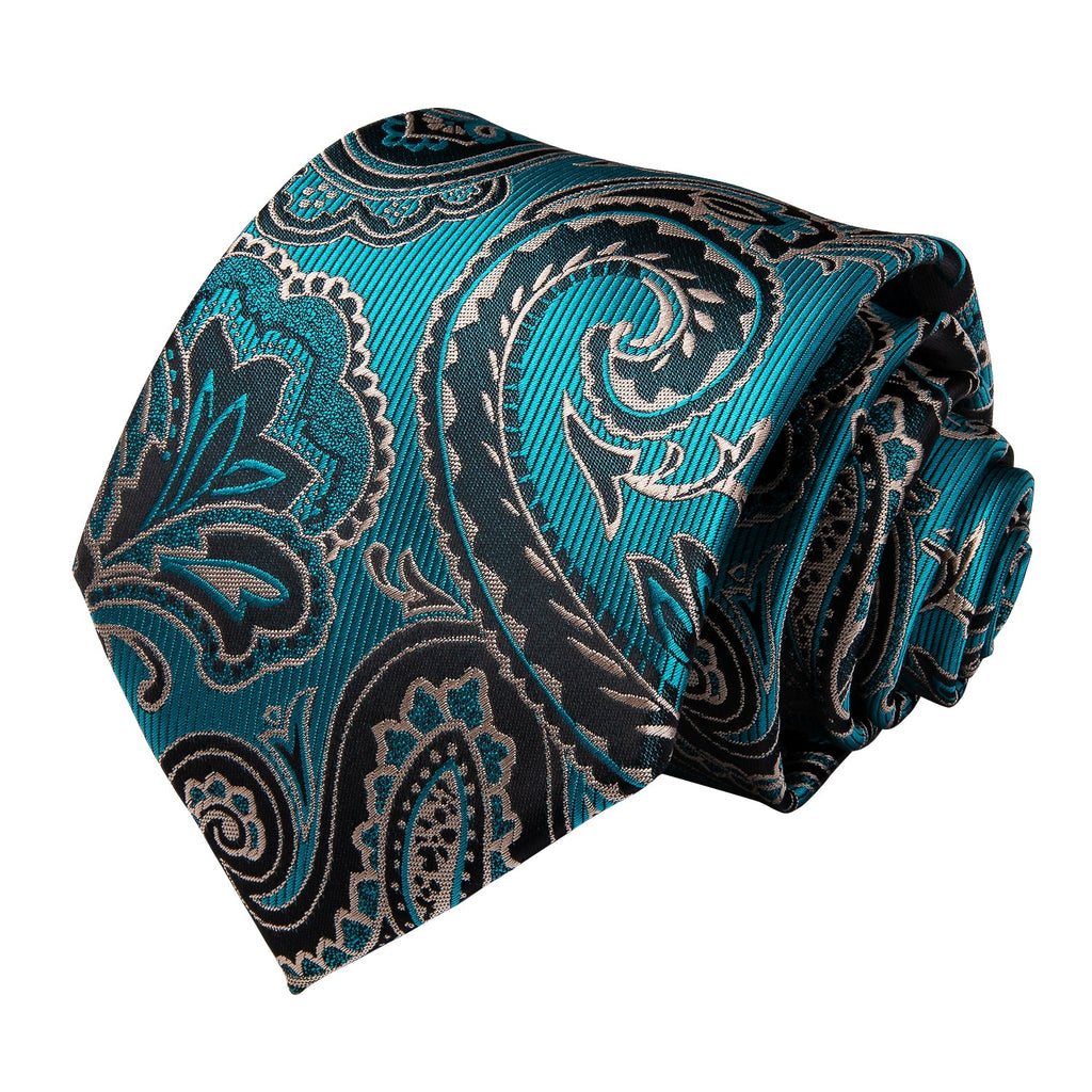 GentCrest Blue Paisley Tie with Accessories - Image 4