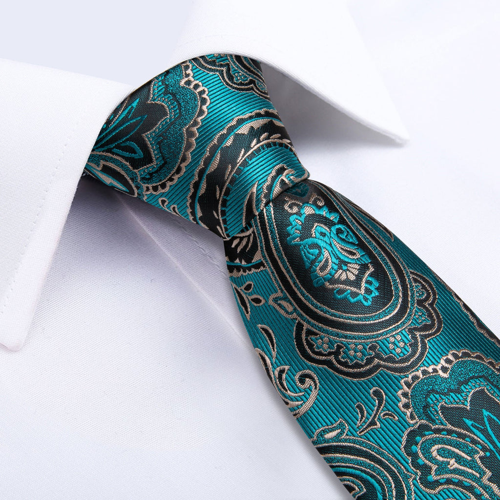 GentCrest Blue Paisley Tie with Accessories - Image 5