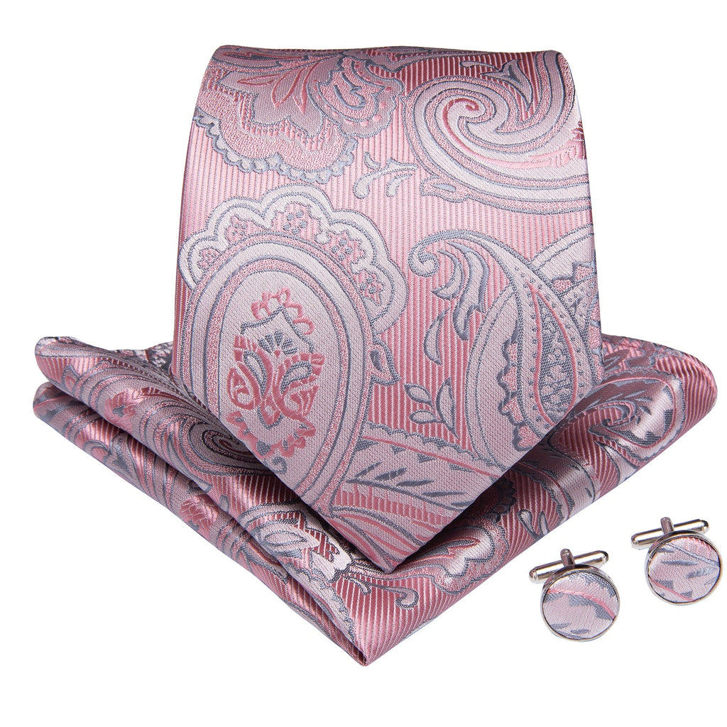 GentCrest Pink Paisley Tie with Rings - Image 3