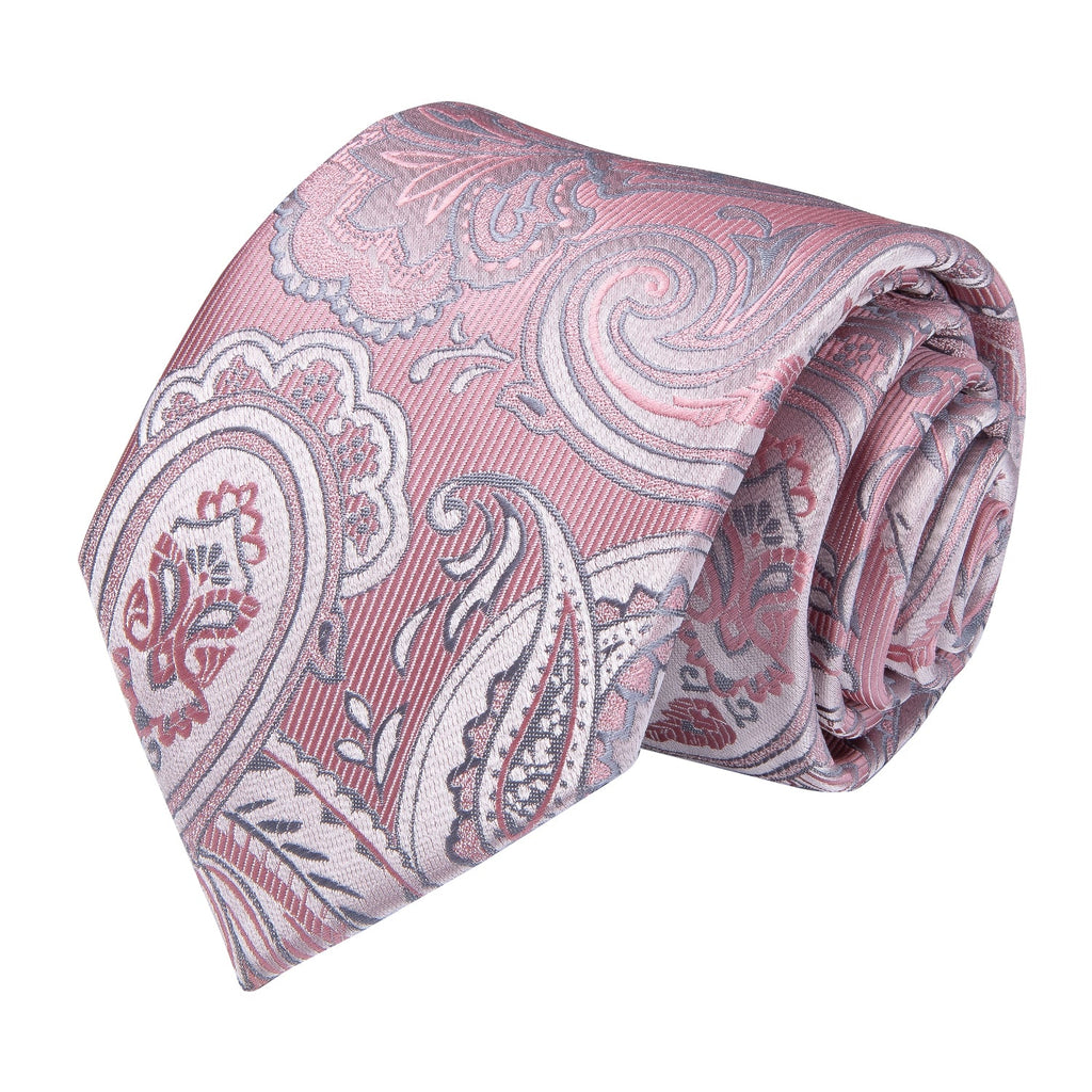 GentCrest Pink Paisley Tie with Accessories - Image 4