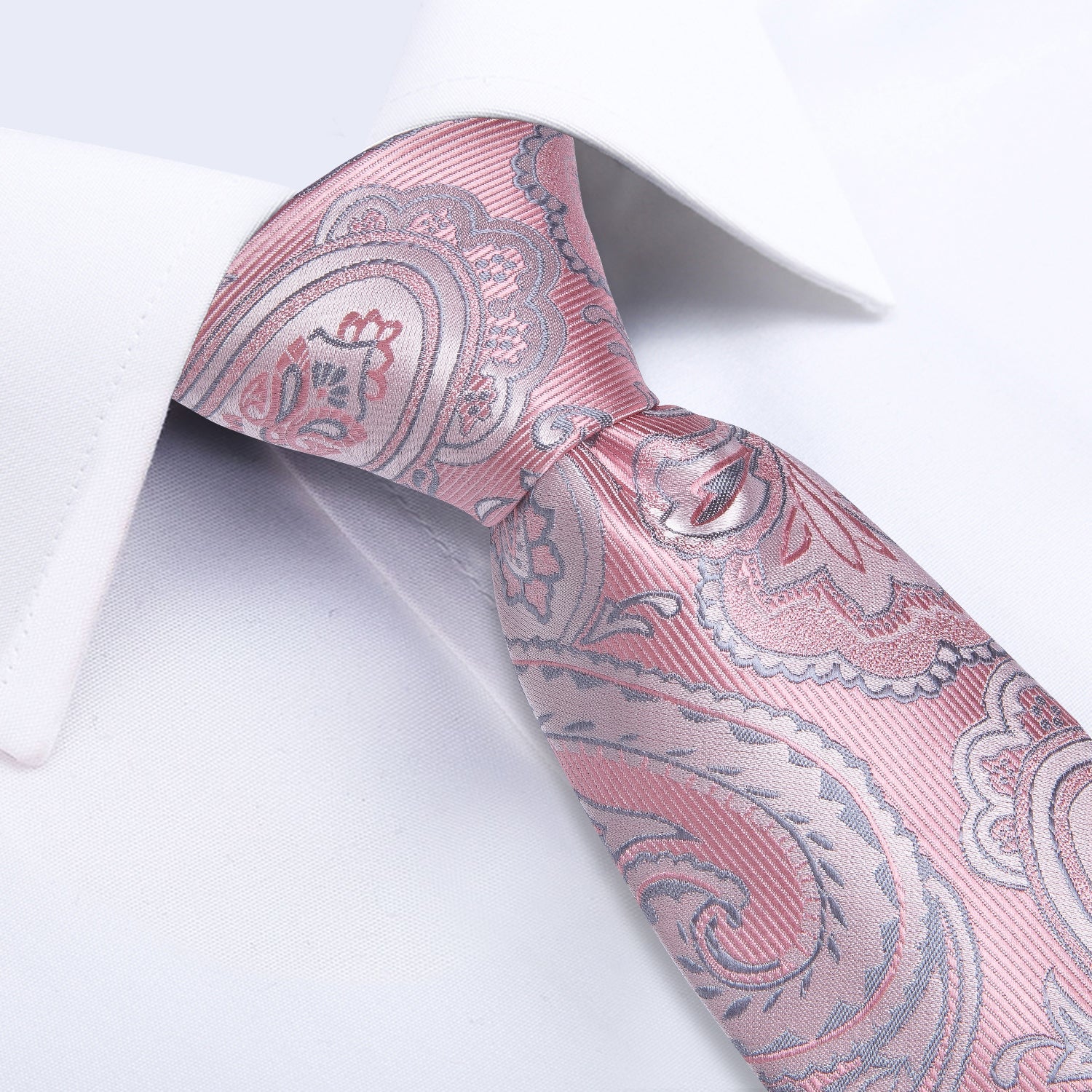 GentCrest Pink Paisley Tie Hanky Cufflinks Set - Image 5