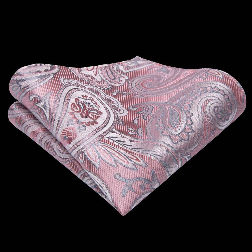 GentCrest Pink Paisley Tie Hanky Cufflinks Set - Image 3