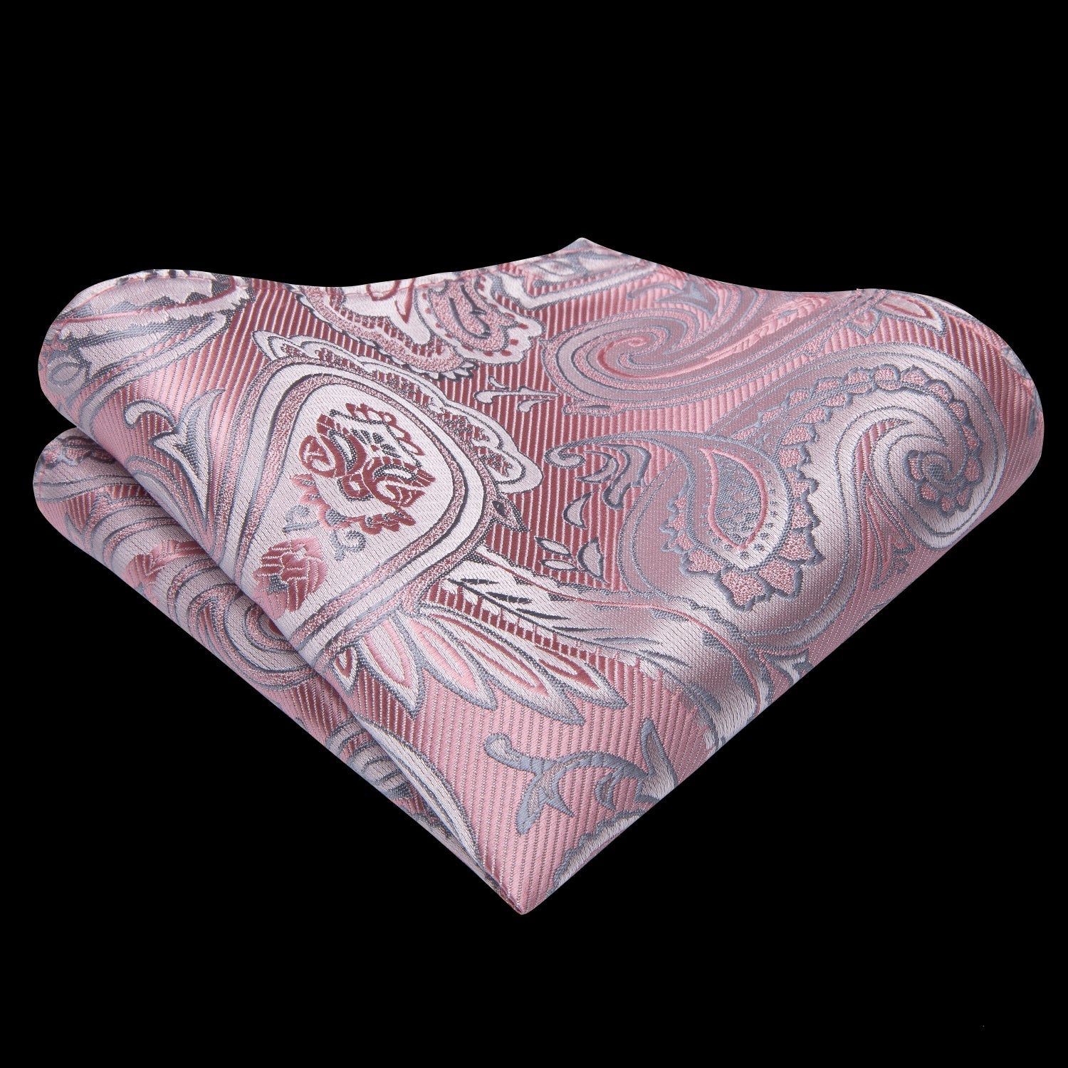 GentCrest Pink Paisley Tie Hanky Cufflinks Set - Image 3