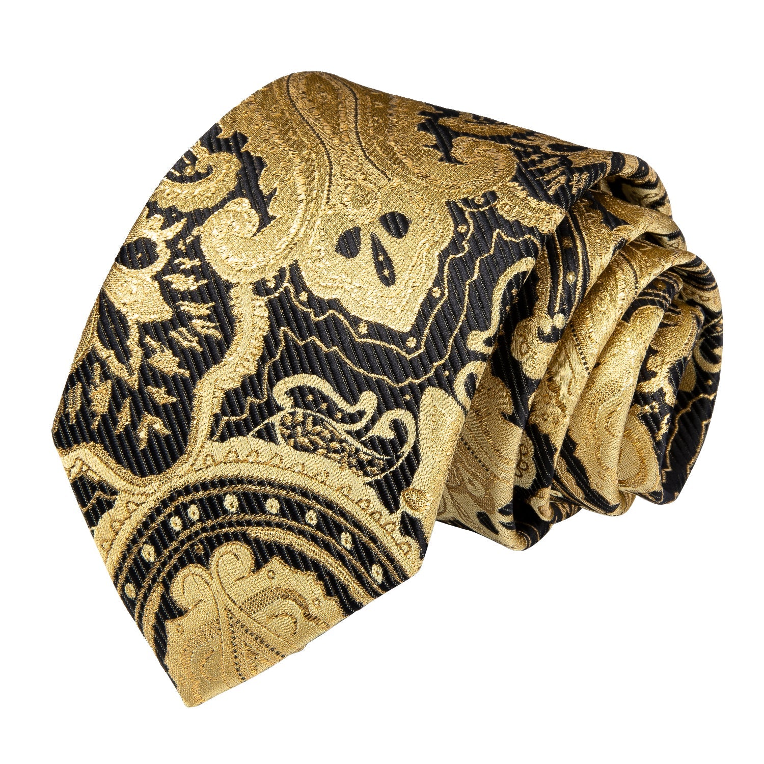 GentCrest Black Paisley Tie Hanky Cufflinks Set - Image 4
