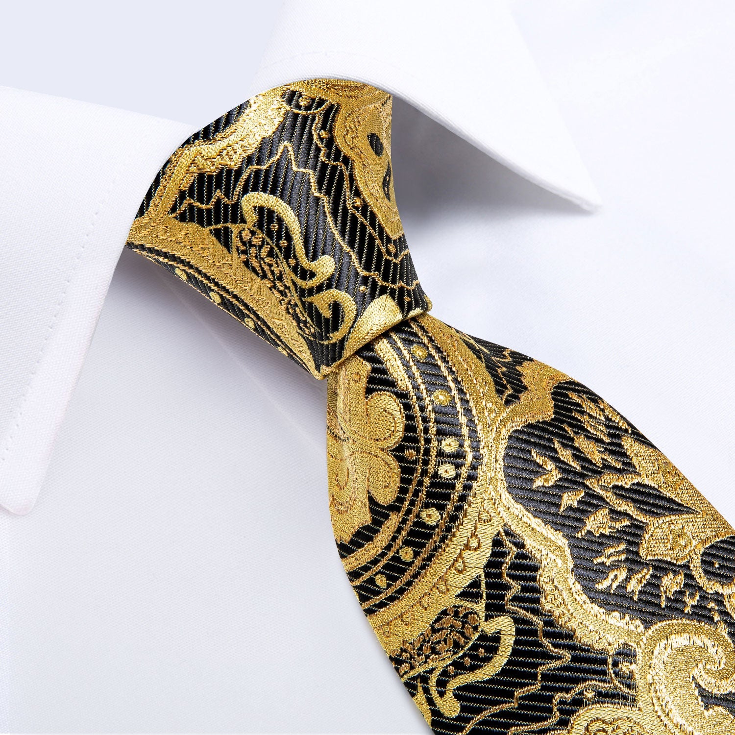 GentCrest Black Paisley Tie Hanky Cufflinks Set - Image 5