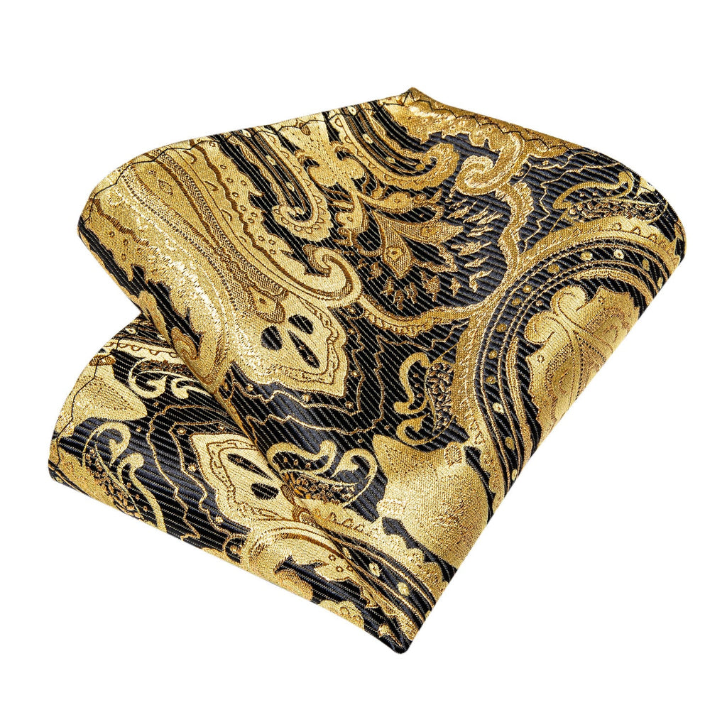 GentCrest Black Paisley Tie Hanky Cufflinks Set - Image 6