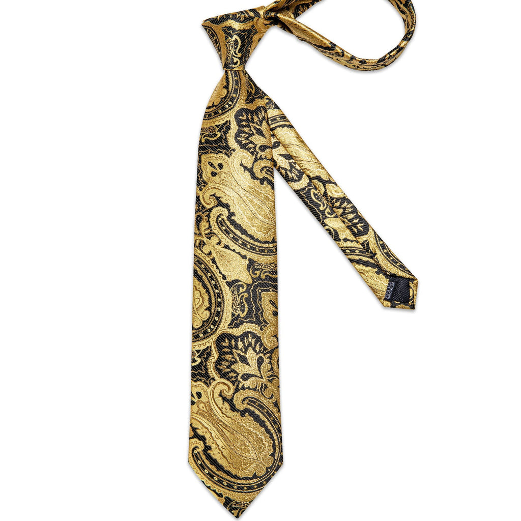 GentCrest Black Paisley Tie Hanky Cufflinks Set - Image 3
