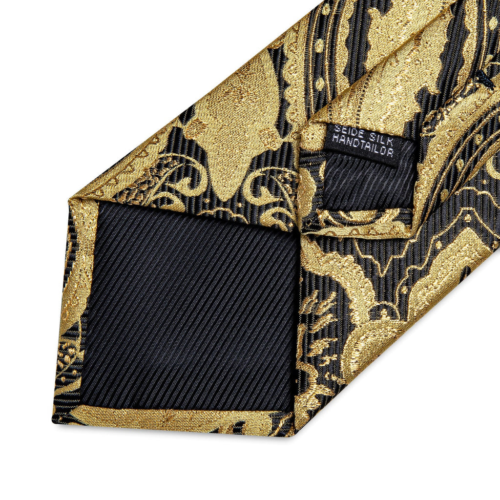 GentCrest Black Paisley Tie Hanky Cufflinks Set - Image 7