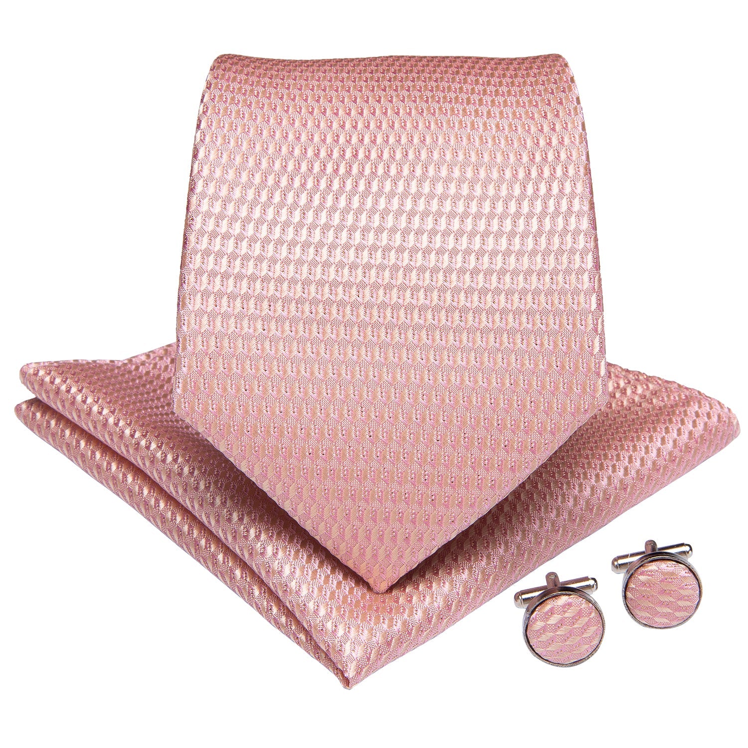 GentCrest Red Textured Tie Hanky Cufflinks Set - Image 2