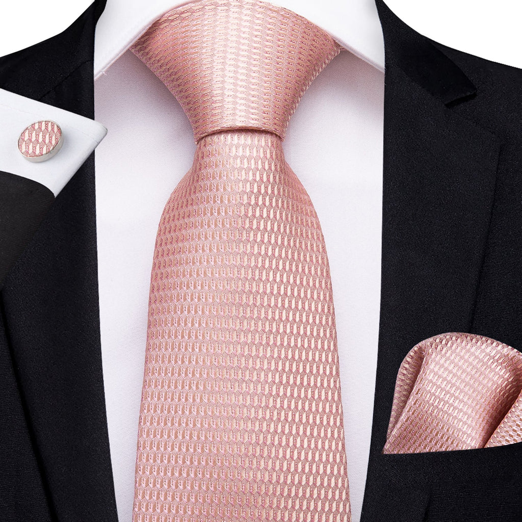 GentCrest Red Textured Tie Hanky Cufflinks Set - Image 1