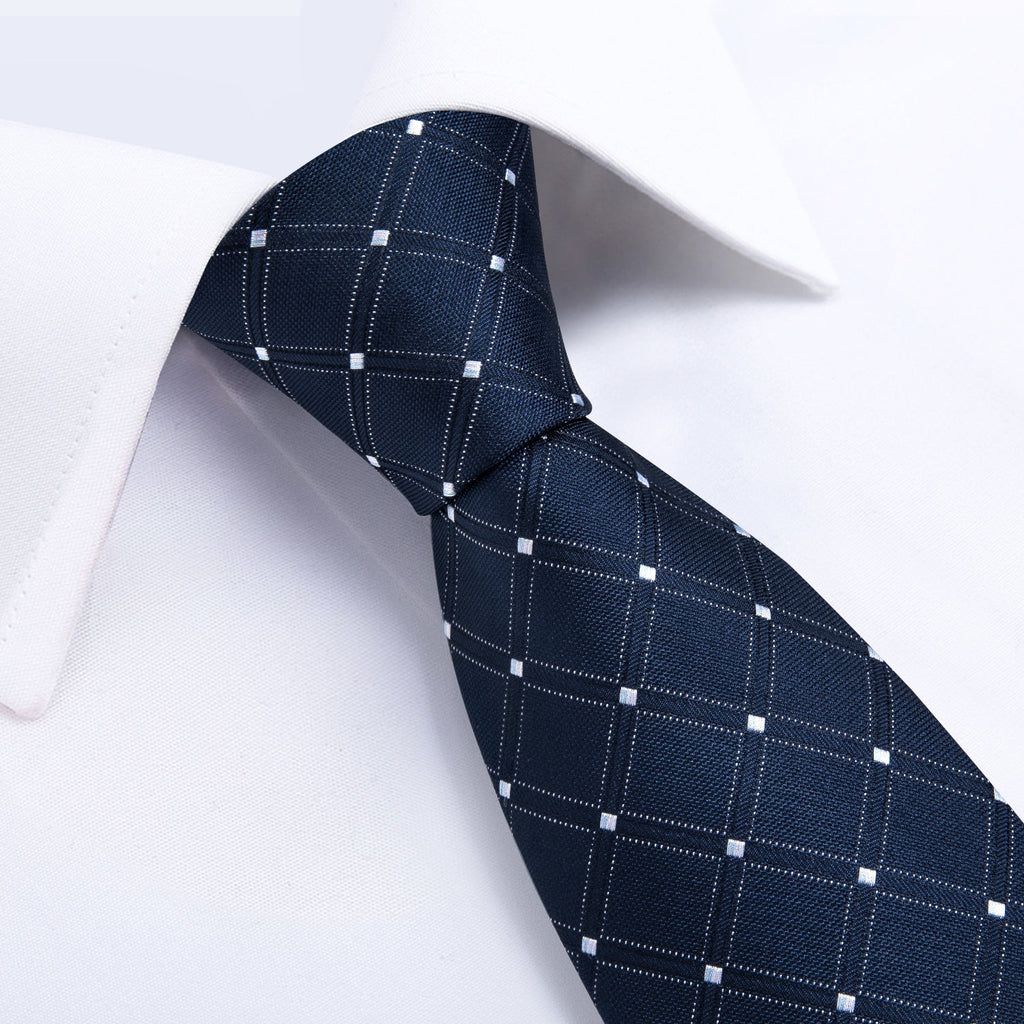 GentCrest Blue Plaid Tie with Rings - Image 7