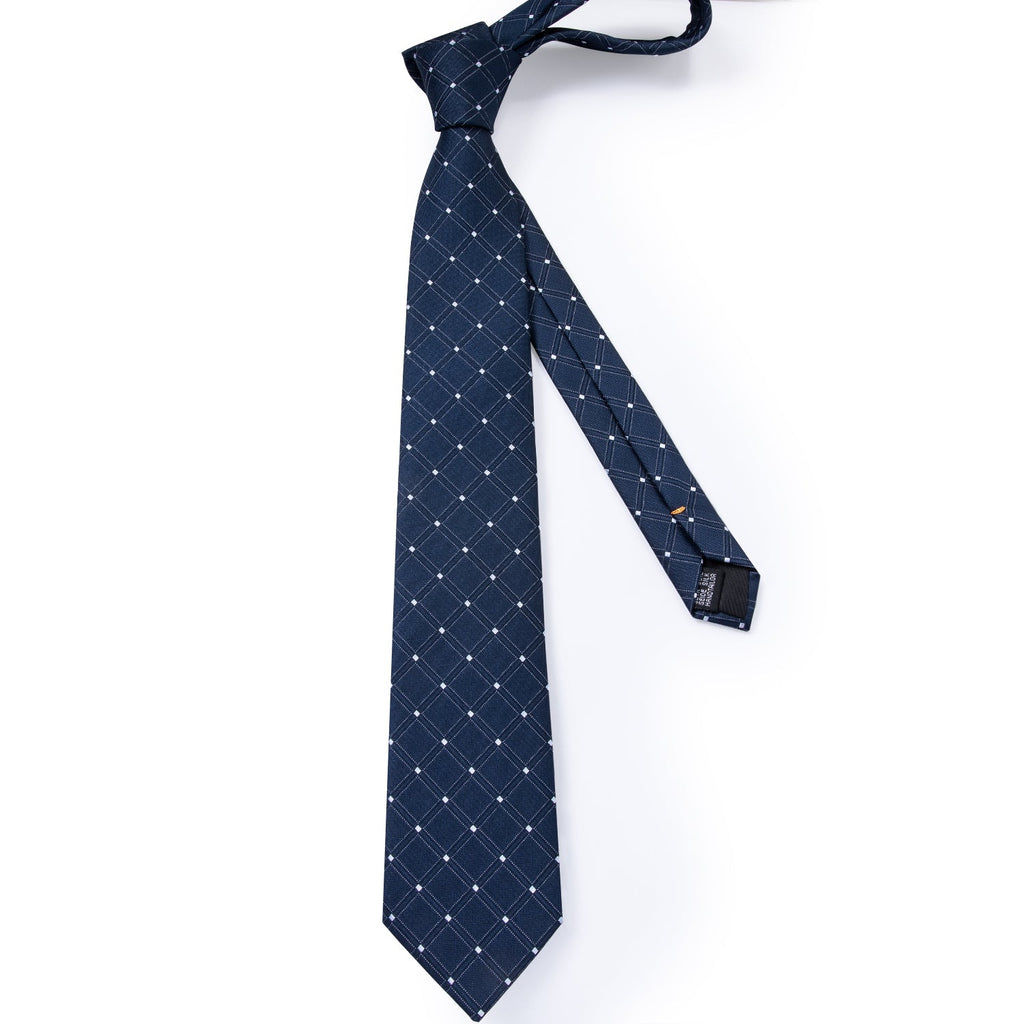 GentCrest Blue Plaid Tie Hanky Cufflinks Set - Image 4