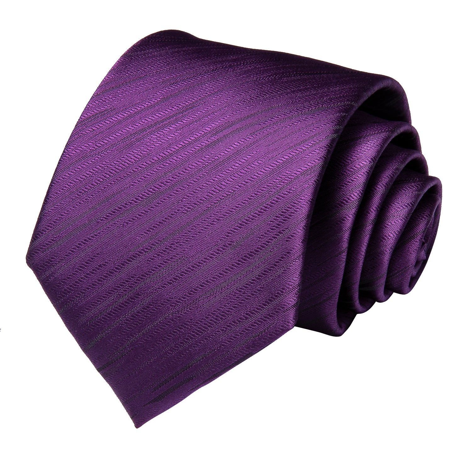 GentCrest Purple Striped Tie Hanky Cufflinks Set - Image 3