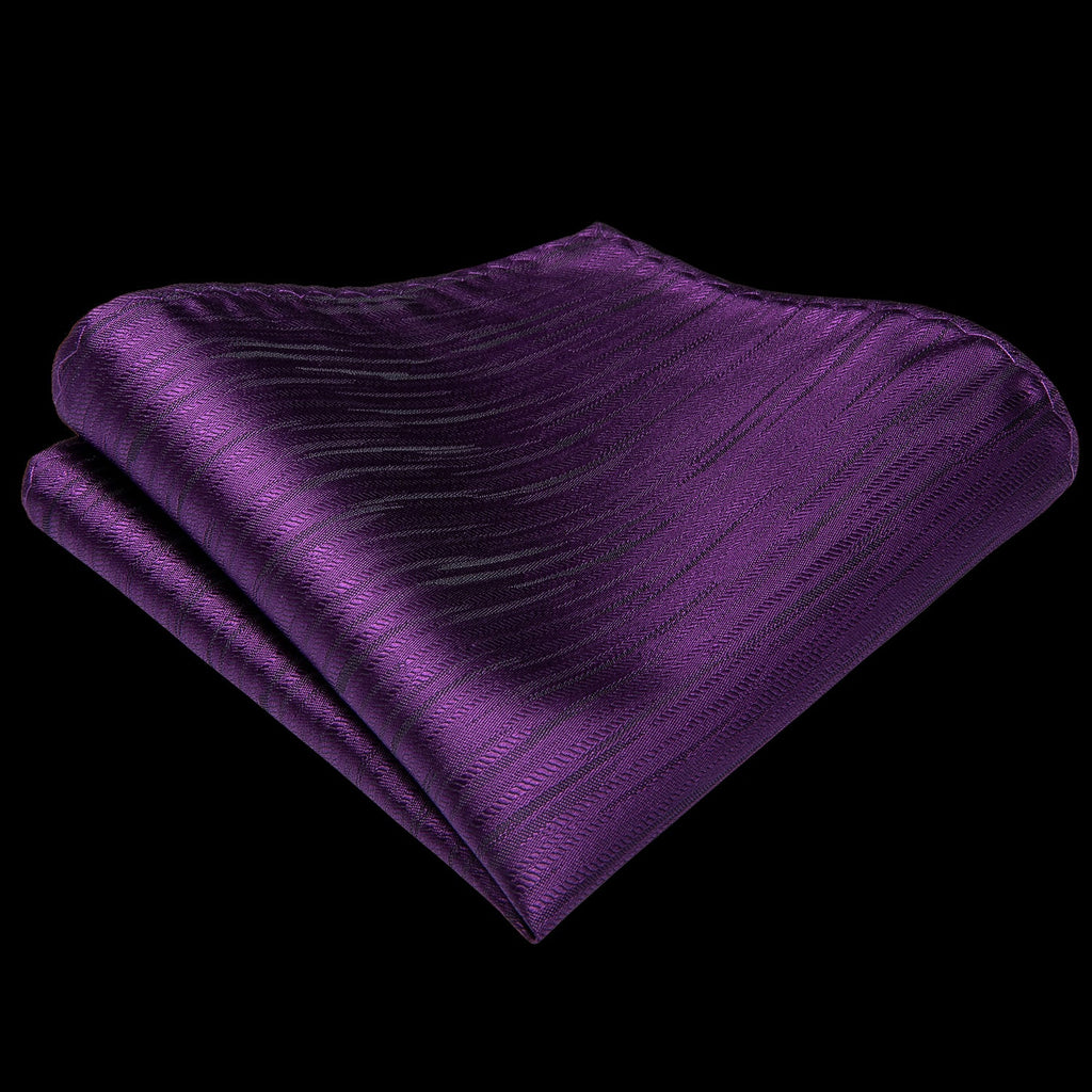 GentCrest Purple Striped Tie Hanky Cufflinks Set - Image 5