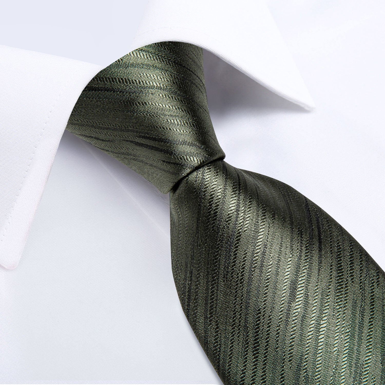 New Green Solid Silk Tie Set - GentCrest - View 2