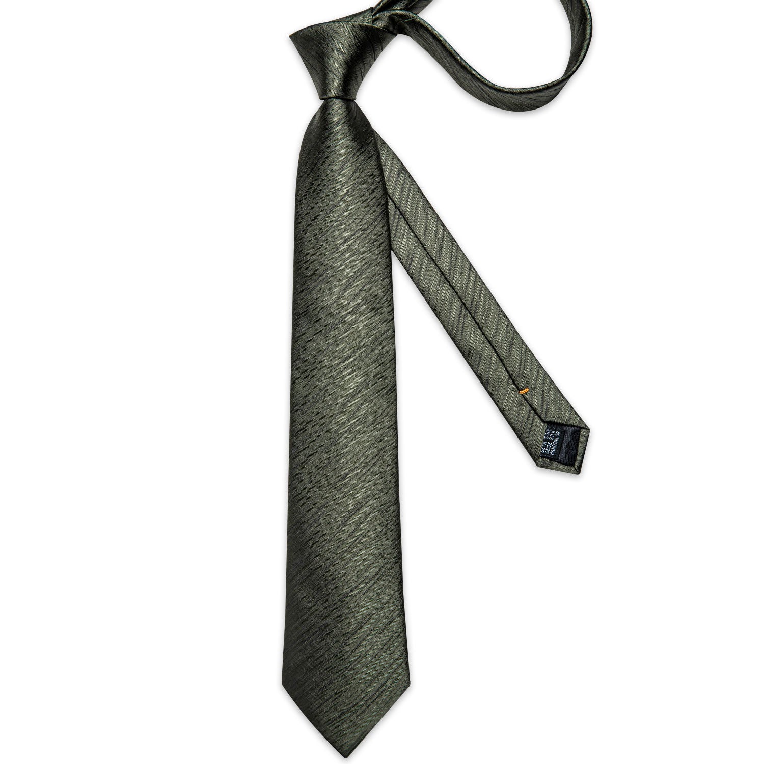 GentCrest Green Striped Tie with Rings - Image 6