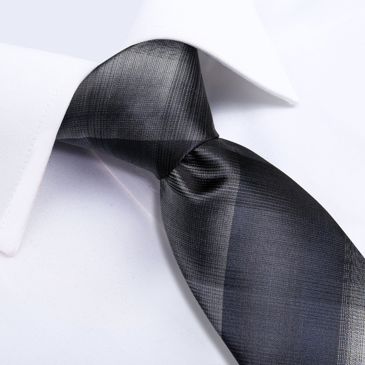 GentCrest Blue Plaid Tie Hanky Cufflinks Set - Image 4