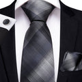 GentCrest Blue Plaid Tie Hanky Cufflinks Set - Image 1