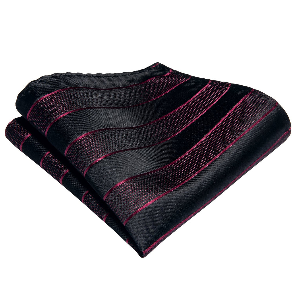 GentCrest Black Striped Tie Hanky Cufflinks Set - Image 6