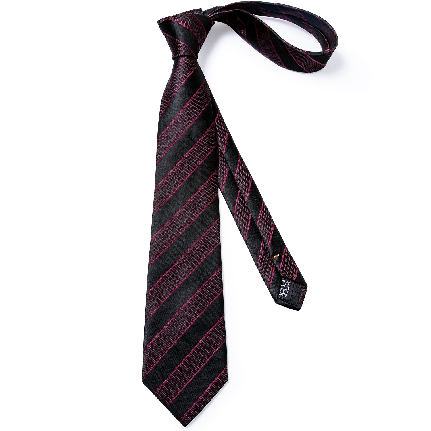 GentCrest Black Striped Tie Hanky Cufflinks Set - Image 3