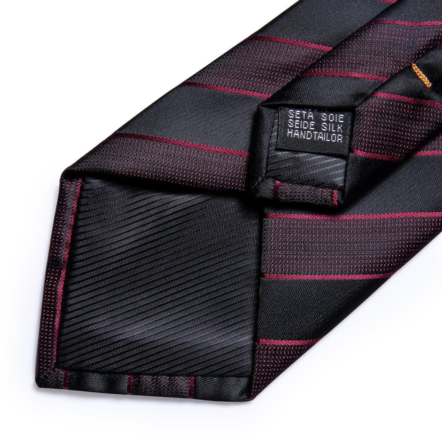 GentCrest Black Striped Tie Hanky Cufflinks Set - Image 5