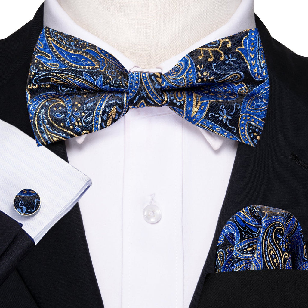 GentCrest Black Paisley Bowtie Set - Image 2