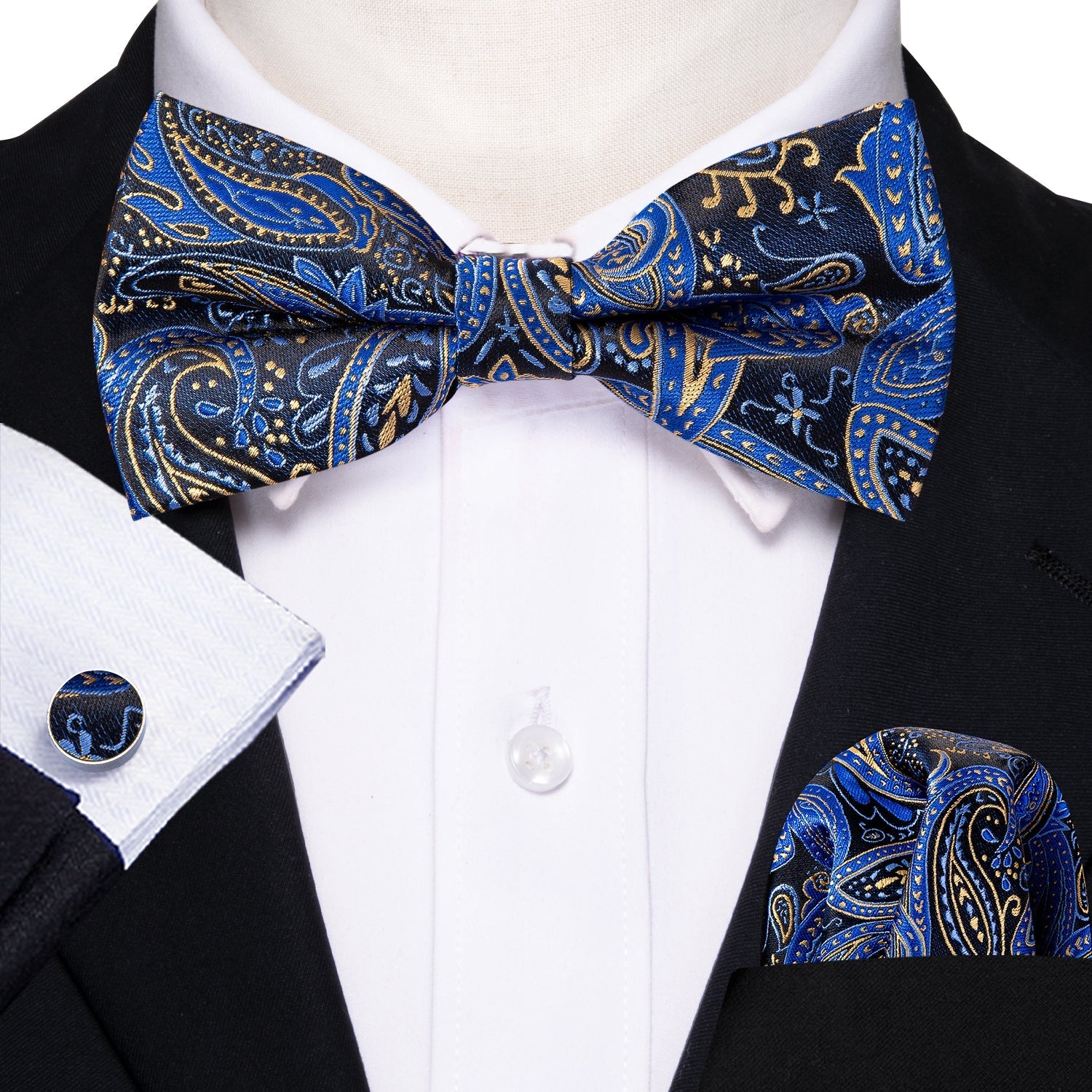GentCrest Black Paisley Bowtie Set - Image 2