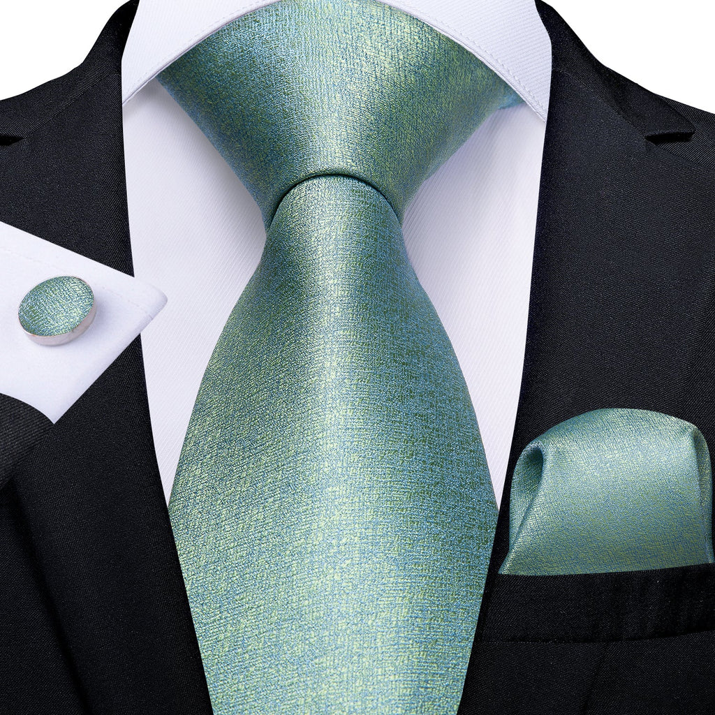 GentCrest Blue Solid Tie Hanky Cufflinks Set - Image 1
